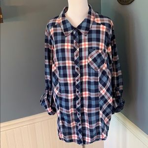 Torrid Red White & Blue Button Front Camp Shirt 3